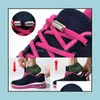 Shoe Parts & Accessories Shoes 10Pair Lazy Laces Elastic No Tie Shoelaces Metal Lock Kids Adt Sneakers Quick Semicircle Shoestrings Drop Del