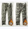 Man Fleece Cargo Pants Thicked Military Style Tactical Army Trousers Pocket Joggers Straight Loose Baggy Camouflage Bottoms Men Clothes Autumn Winter