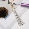 22Colors Tassel Keyring Rainbow Colored 15mm Leather Gold Keychains Bag Charm Fashion Car Key Chain Wholesale