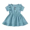 Robes de fille année vêtements coton décontracté enfants princesse à volants enfant en bas âge robe lin filles tenues bébé fille et CoatGirl's