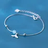 Trustdavis Real 925 Sterling Silver Box Chiain Pärlor Mermaid Tail Bracelet Anklets för Kvinnor Bröllopsfest Smycken Present Da1668