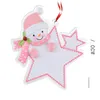 Boneco de neve acrílico em branco Cartão de Natal Xmas Festa Home Porta Enfeites Forma Estrela Árvore de Xmas Pendurado Chave Chave Anel GWB10132