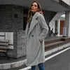 Manteau d'hiver en laine pour femmes, mélanges pour femmes, mode tempérament solide, coupe-vent mi-long en peluche