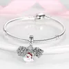 925 Sterling Silver Släktträd Charm Kärlek Hjärta Pärlor Rainbow Flower Fit Pandora Armband Silver 925 Smycken Gift