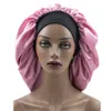 New Style Ladies Silk Beauty Hair Band Shower Wide Brim Dig Cuffia da doccia Stile africano tinta unita Comodo cappello da notte