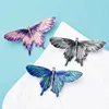 دبابيس دبابيس Wuli Baby 2021 Desiger المينا Butterfly بروش للنساء هدية كبيرة الحشرات 3 ألوان ذيلو ذيل
