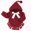 Свитер для малышей кардиган кисточка вязаная одежда Осенние младенческие девушки свитера лук с младенцем пуловер 210417