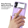 Ultra Thin Samsung Z Flip 3 5G Cases With Ring Holder Matte Hard PC Protective Cover for Android Phone Hybrid Glass Back Camera Le1460617