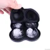 Kitchen Tools 4-Cavity Silicone Ball Ice Cube Maker Multifunctional Cocktail Whiskey Form For Cubes Trays MoldTool
