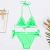 Bikini Set New Summer Falbala Bambini Bikini Ragazze Costumi da bagno Costume da bagno Solid Bambini Biquini Infantil Costume da bagno A146