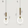 Nordic Art Creative Led Pendant Lamp Loft Dining Room Gold Loop Cafe Restaurant Decoratielamp Licht Tube 22W 32W