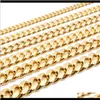 Chains & Pendants Drop Delivery 2021 Luxury Designer Necklaces Stainless Steel Jewelry Hip Hop Necklace Mens Cuban Link Chain Long Gold Rappe