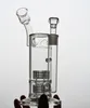 Cam Bubbler Benzersiz Nargile Bong Sigara Boru Çift Matrix PERC Sigara Kül Alıcı ile 18mm Banger Oil Rigs