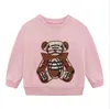 2 цвета мальчики девочек бренд свитера пуловер мультфильм медведь дети с длинным рукавом толстовка хлопок детский свитер весна осень девушка одежда