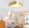 LED in legno acrilico quadrato parasole a soffitto lampada da soffitto nordico semplice lampada plafon montata superficialmente foyer camera da letto soggiorno soggiorno cucina