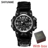 Shiyunme Military Men Watch Bussola 50m Orologio impermeabile al quarzo Dual Display Sport Orologi da polso Digitale Digital Wrowatches G Style G1022