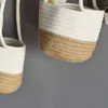 Handwoven Hanging Planter Plant Basket with Jute Cotton Cord Indoor Flower Pot Macrame Storage Organizer Home Decor 211130