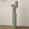 Mnealways18 Classic Wide Pants Floor-Length Pleated Loose Women Trousers Spring Leg Vintage Female Palazzo 210925