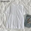 Gaganight 9 Сплошной цвет хлопчатобумажной футболки Женщины M-XL Harajuku Белые футболки Femme O-Sece Лето Tee Tops Основная футболка Drop 210519