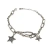 Zilveren bedelarmband voor vrouwen koppels vintage eenvoudige sterren zirkoon armbanden partij sieraden cadeau