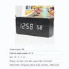 US stock LED Wooden Digital Alarm Clock With USB Charging Ports Black a542705