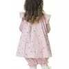 Zomer baby meisjes afdrukken mouwloze jurken kinderen kinderen meisje prinses kleding bloemen + shorts 210429