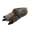 Millffy Drôle Pantoufles Grizzly Ours En Peluche Animal Griffe Patte Pantoufles Tout-Petits Costume Chaussures 201125