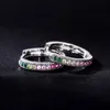 Hoop Huggie Trendy Semplice Argento Placcato Singola Fila Orecchini Zircone Per Le Donne Brillare Piccolo CZ Pietra Intarsio Gioelleria Raffinata E Alla Moda Regalo Del Partito