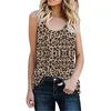 Summer Women Tank Tops Fashion Leopard Leaf Printed Tees Tops Casual O Neck Sleeveless Basic Loose Vest T-Shirts Plus Size S-5XL 210507