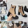 Kvinnor Designer Ankle Martin Classic Boot High Non-Slip Platform Gummi Heel Sole Nylon Combat Womens Läder Boots Desert 11