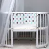 Print Baby Bed Bumper Double-faced Detachable born Crib Around Cot Protector Kids Room Decor 211028