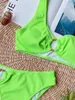 Women's Swimwear BEFORW Women Sexy Bikini Set One Shoulder Bandage Push-up Padded Bra Thong Swimsuit Bathing Suit Beachwear