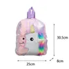 Unicorn Sequin Ryggsäck Barn Travel Leisure Schoolbag Kindergarten Cartoon Plush Shoulders Väska