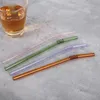Kleurrijke drinken rietjes hoog borosilicaat glas herbruikbare stro voor smoothies sap milkshake koffie cocktail