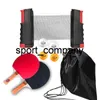 جديد 2pcs Table Tennis Bats مجموعة Ping Pong Paddle Stretcet مجموعة مع قابلة للتراجع عن حقيبة الكتف 4 كرات التدريب 5785423