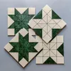 Imitation mosaik keramiska plattor 300x300mm mörkgrön marmor balkong golv kakel