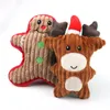 Newchristmas plysch interaktiva hund squeaky leksaker valp gåvor molar docka ren santa claus form xmas present ld11188
