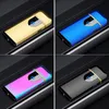 Colorful Smoking USB Zinc Alloy Cyclic Charging Lighter Windproof Travel Portable Fingerprint Induction Dry Herb Tobacco Cigarette Bong Holder Lighters DHL