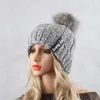 Kış şapkaları Kadınlar için Kapaklar Açık Hava Spor Kafataları Beanies Pompom Şapkası Gorros Beanie/Kafatası Oliv22