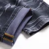 بنطلون جينز للرجال ربط صبغة الأرجواني دنيم الثقوب العصرية المزدحمة بنطلون بالإضافة إلى سراويل مستقيمة نحيفة