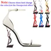 s je paris métal lettres luxe designer marque robe chaussure léopard talons hauts femmes mode sexy bout ouvert super hauts talon sandales mariée mariage banquet chaussures 3542