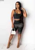 CM.YAYA women summer bandana print mini tank tops shorts jogger pants suit sport two piece set matching set outfits X0428