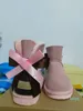 Designer- Women's And Children's Winter Snow Boots Cow Split Leather Women Boys Girls Children Baby Warm Bow Shoes