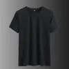 黒の縞模様のメンズTシャツアイスシルク夏の通気性TShirts男性Tシャツ半袖カジュアルな素早いティーシャツ特大210601