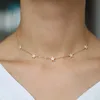 Рождественский подарок Vermeil 925 стерлингового серебра Симпатичные звезды Choker Charm Ожерелья Очаровательные женские Ювелирные Изделия Точное ожерелье 220214