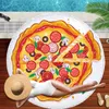 Ręcznik Drukowana Pizza Case Okrągła Plaża 150 * 150 Mikrofibry Tassel Salon Wall Wisząca Gobelin Pluszowa Mata jogi