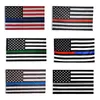 Nieuwe 90 * 150 cm Amerikaanse vlaggen Blue Stripe Police Flag 8 Colors United States Stars VS US of America EWA6069