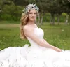 DWWTKL White Butterflies Crown Women Headpiece Flower Girl Headband Hair Wreath Floral Garland