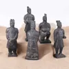 9 pcs / definir chinês exército terracota estatueta quin dinastia exército escultura casa decoração artesanato artesanato com caixa de presente 210811