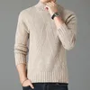 Novos Homens Sólidos Cor Casual Suéters Outono Inverno Algodão Quente Sweater Masculino Turtleneck Slim Fit Marca Malha Pullovers Top Coat